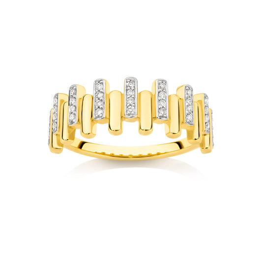 Ring 9KT 2.6g/18KT 3.6g 0.14ct GH/SI