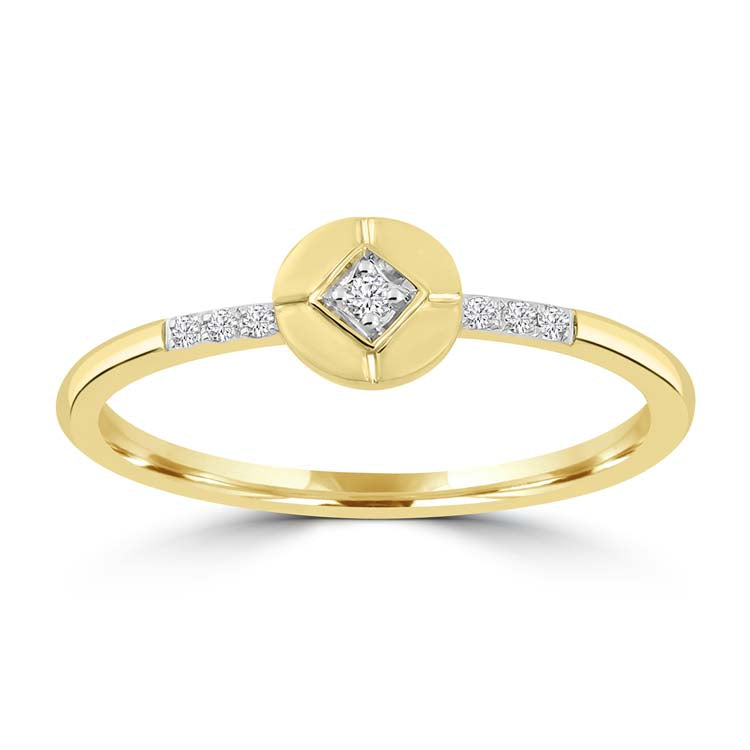 Diamond Ring with 0.04ct Diamonds in 9K Yellow Gold