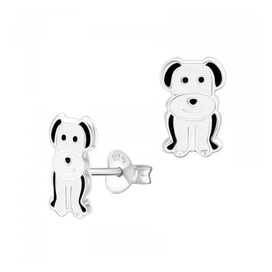 Black & White Enamel Dog Studs