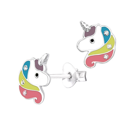Epoxy Unicorn Studs with Crystals