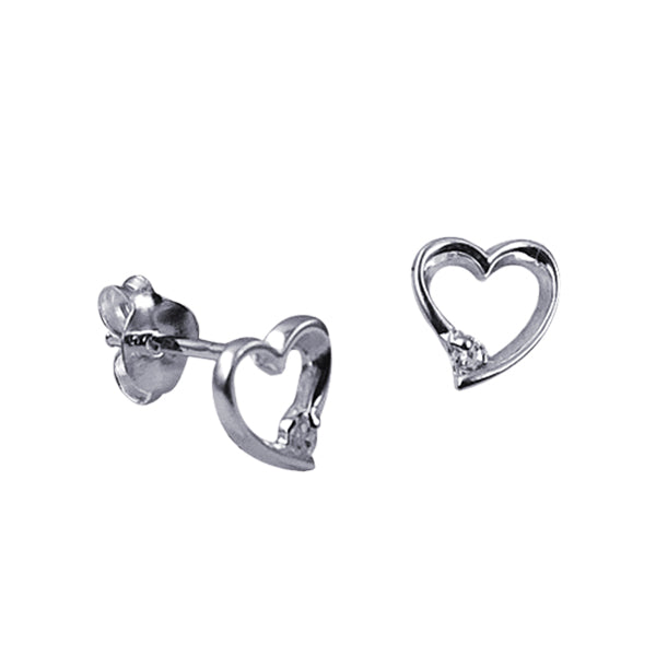 Cz Open Heart Studs