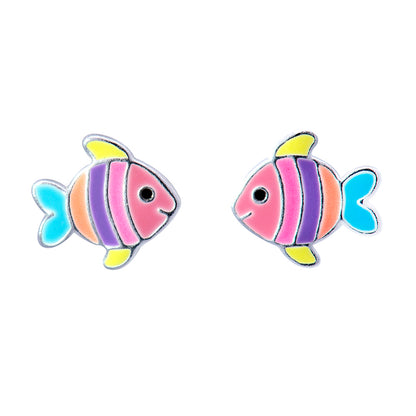 Enamel Rainbow Fish Studs