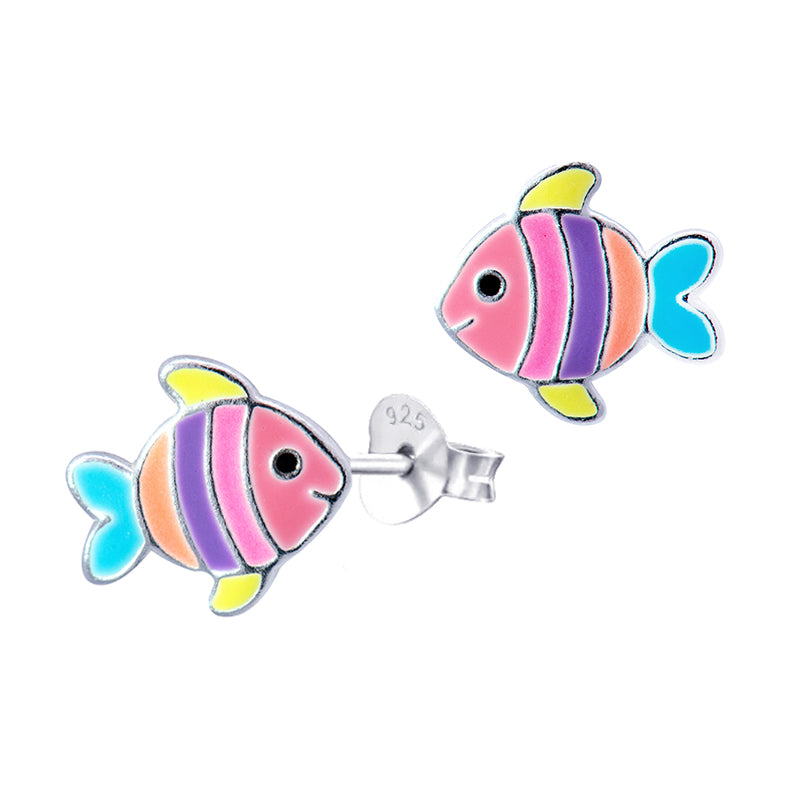 Enamel Rainbow Fish Studs