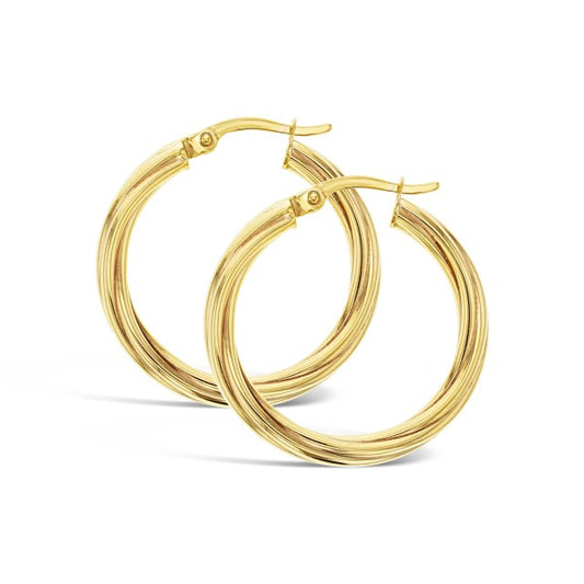 9Y Silver Filled Twist Hoop Earrings