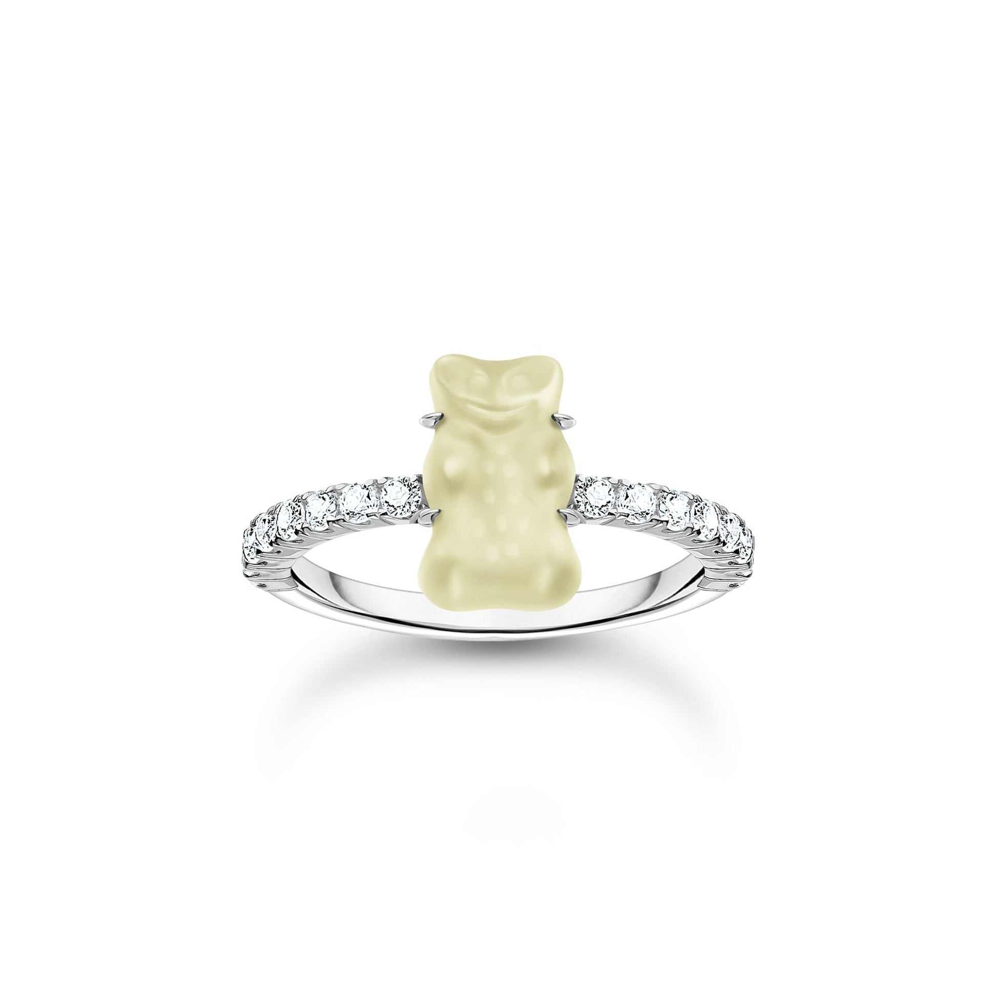 THOMAS SABO Ring with white mini sized goldbears and zirconia