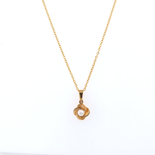 9K YG Rose Pearl Pendant