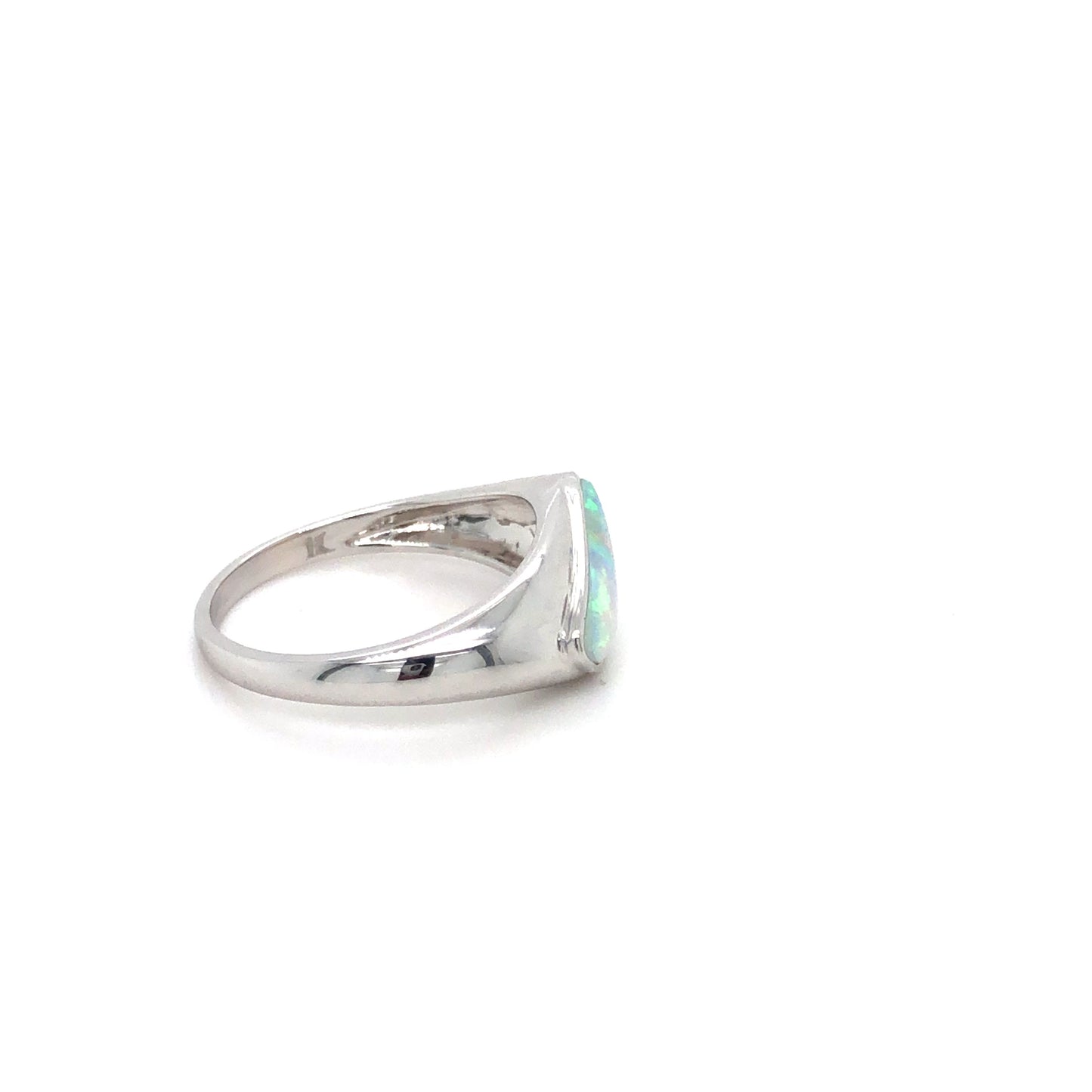 14K WG Solid Opal Ring