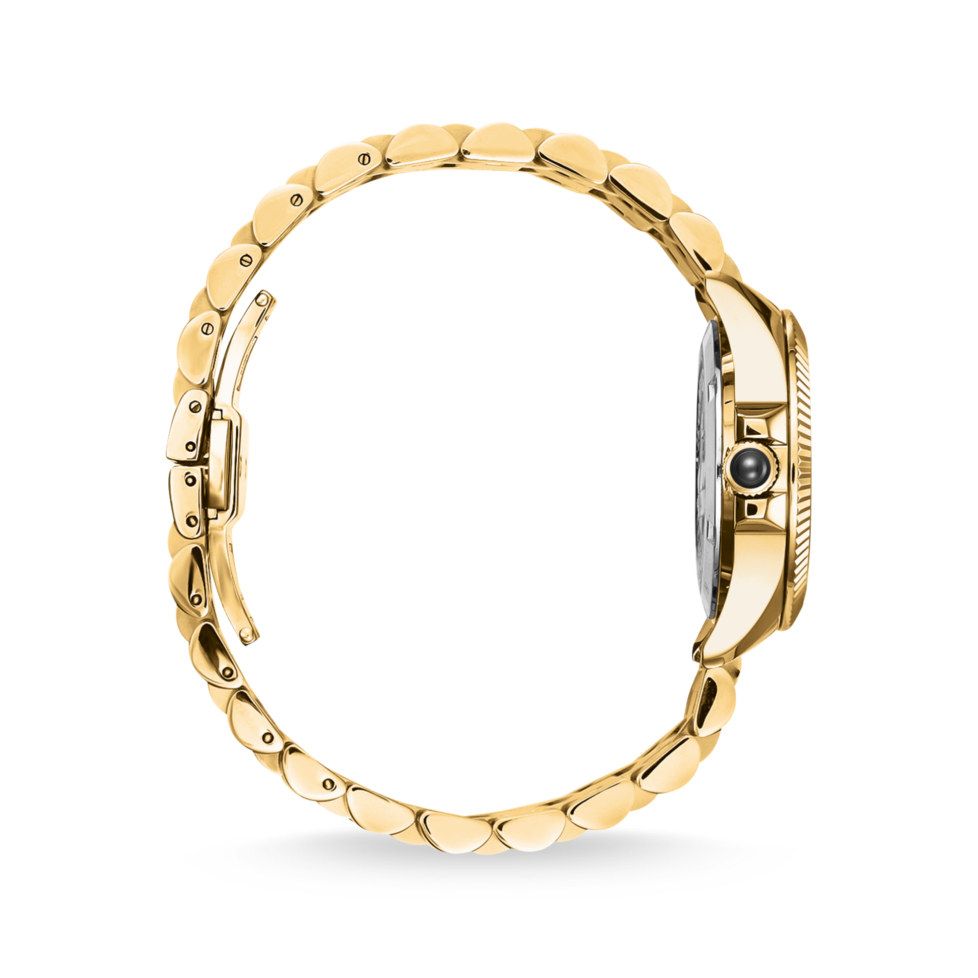 THOMAS SABO Mystic Island Watch with white stones and green malachite gold plated