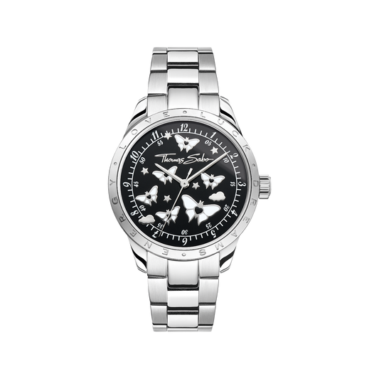 THOMAS SABO Luminescent Butterfly Watch Black Dial