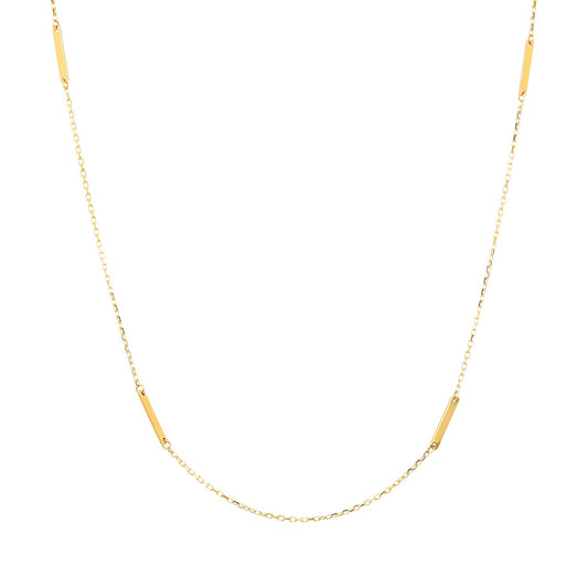 9K Yellow Gold Forzatina Plate Necklace