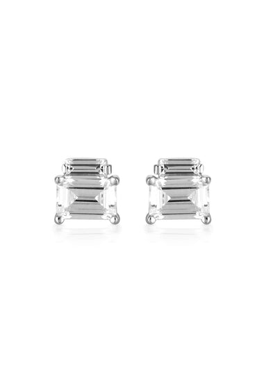 GEORGINI Emilio Sapphire Double Baguette Earrings