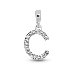 Diamond Initial Pendants DSSP White Gold