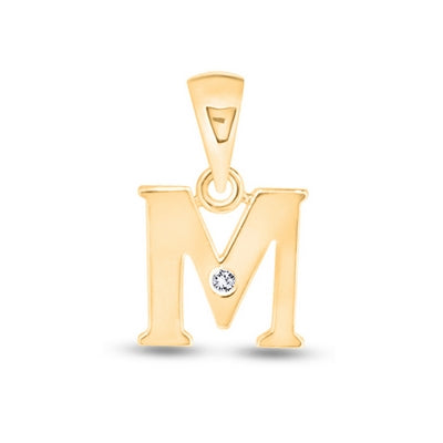 Diamond Initial Pendants DSNP Yellow Gold