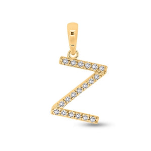 Diamond Initial Pendants DSSP Yellow Gold