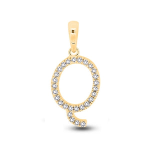 Diamond Initial Pendants DSSP Yellow Gold