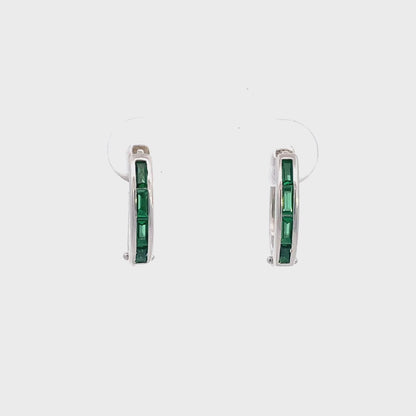 BAGUETTE HOOP SILVER AND GREEN