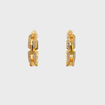 GODDESS LINK HOOP EARRINGS GOLD