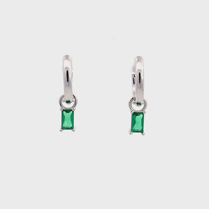 BABY BAGUETTE HOOP SILVER GREEN