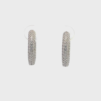 GODDESS PAVE HOOPS SILVER