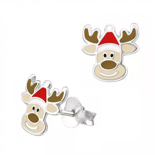 Enamel Reindeer Studs
