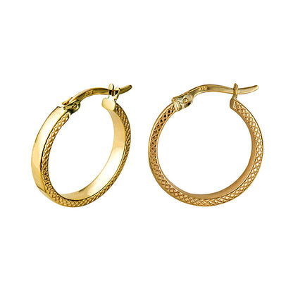 Faceted Profile Hoop Earrings