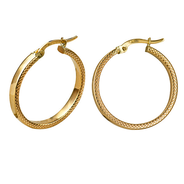 Faceted Profile Hoop Earrings