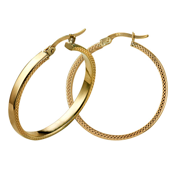 Faceted Profile Hoop Earrings