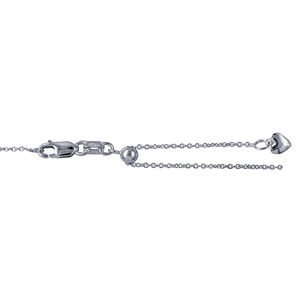 Italian Cable Slider Chain 1.10mm — White Gold