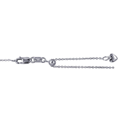 Italian Cable Slider Chain 1.10mm — White Gold