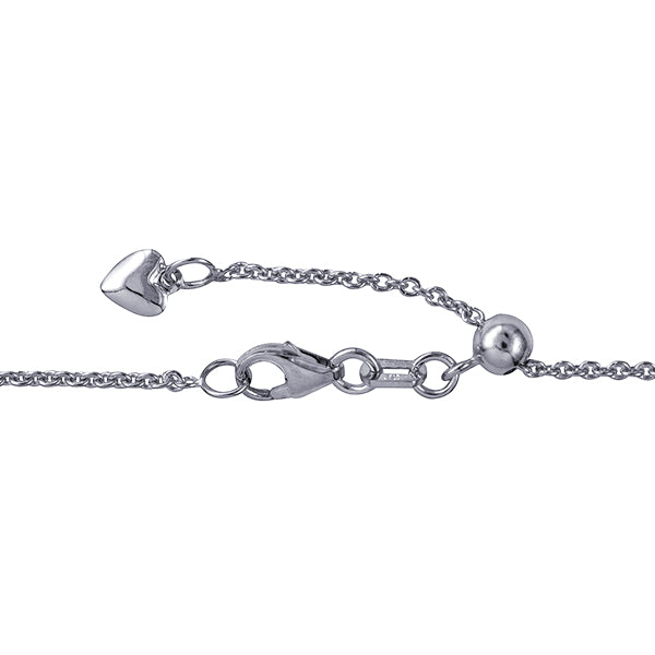 Italian Cable Slider Chain 1.40mm — White Gold