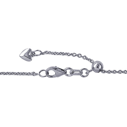 Italian Cable Slider Chain 1.40mm — White Gold
