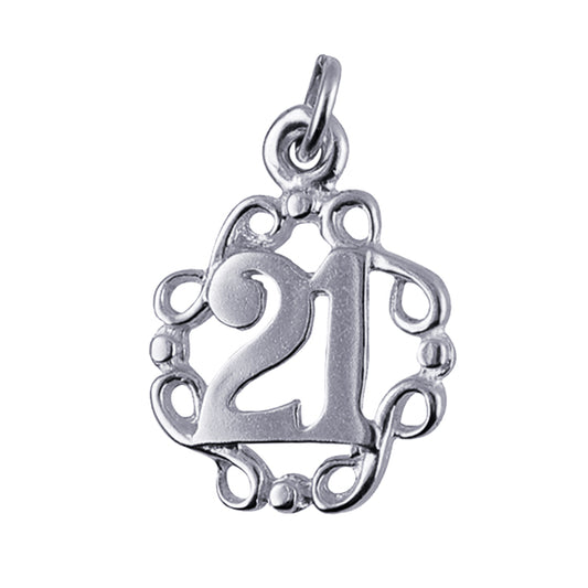 21 in Fancy Circle Charm