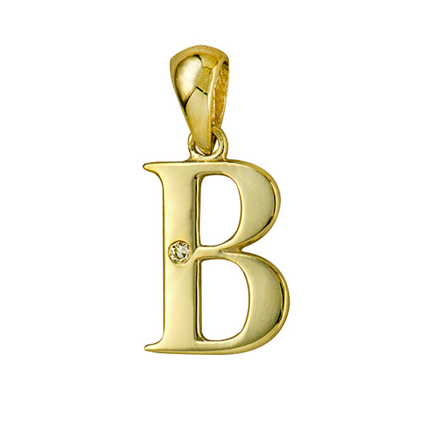 9Y Diamond Set Block Initial B Charm