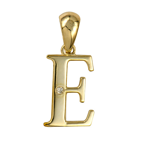 9Y Diamond Set Block Initial E Charm