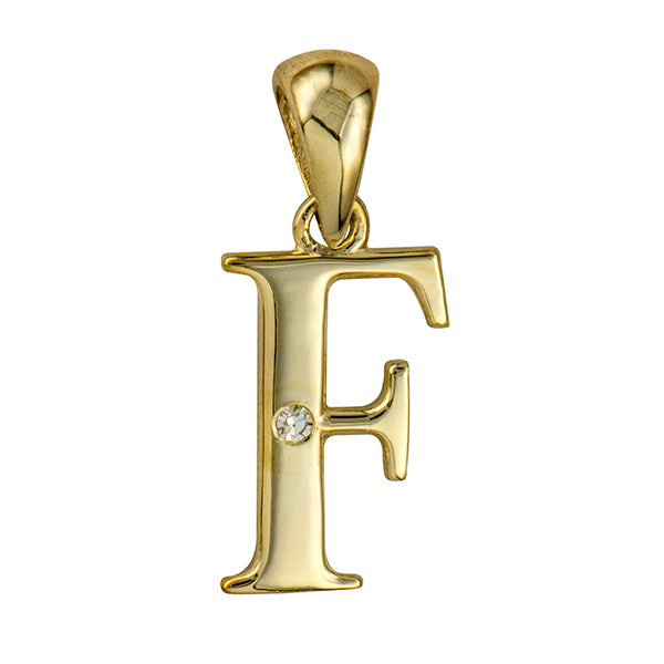 9Y Diamond Set Block Initial F Charm