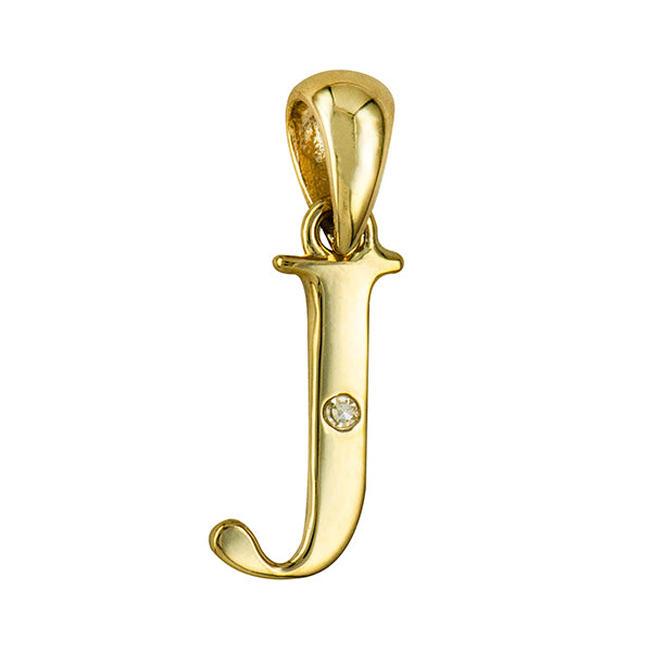9Y Diamond Set Block Initial J Charm