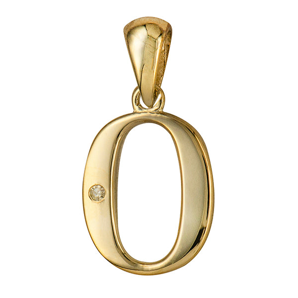 9Y Diamond Set Block Initial O Charm