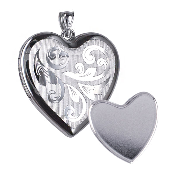 24mm Memorial Heart Locket with all over Swirls