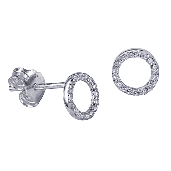 White Cz Open Circle Studs