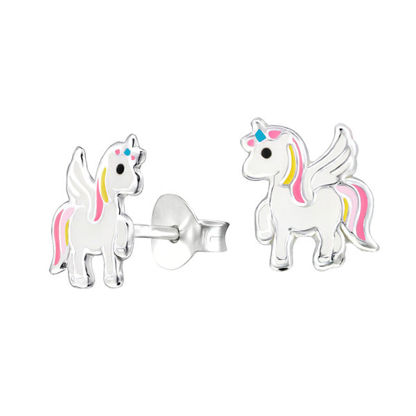 Yellow/Pink Enamel Unicorn Studs