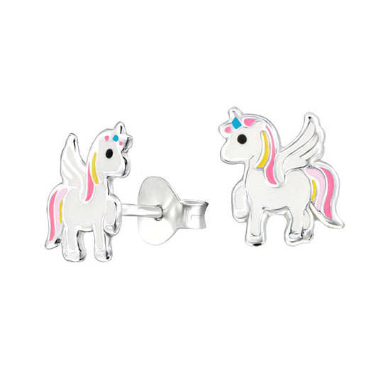 Yellow/Pink Enamel Unicorn Studs